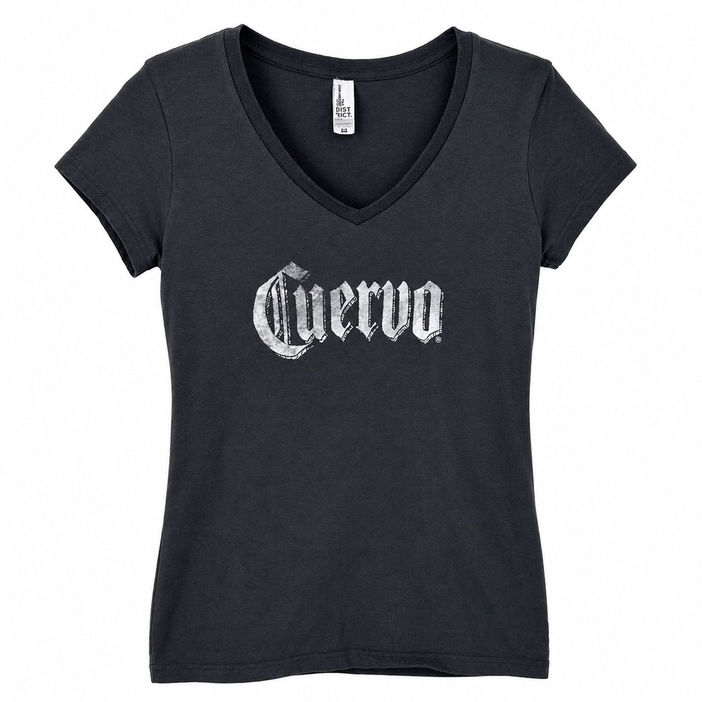 Jose Cuervo Tequila Graphic V-Neck T-Shirt Womens Medium Black District Cotton